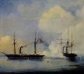 Acción entre el vapor ruso Vladimir y el turco Pervaz en los buques de guerra de Bahri